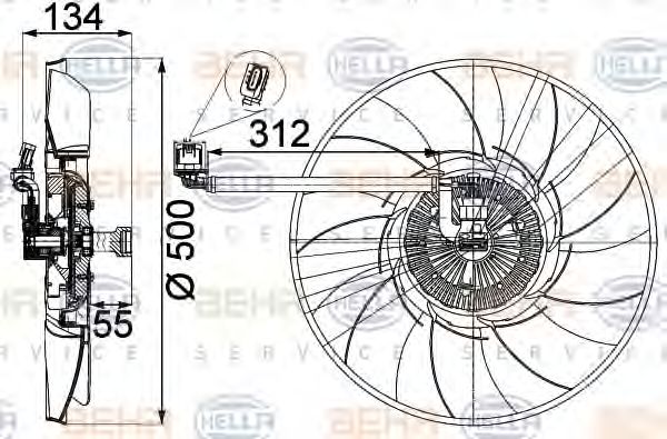 Термомуфта вентилятора - Hella 8MV 376 757-301