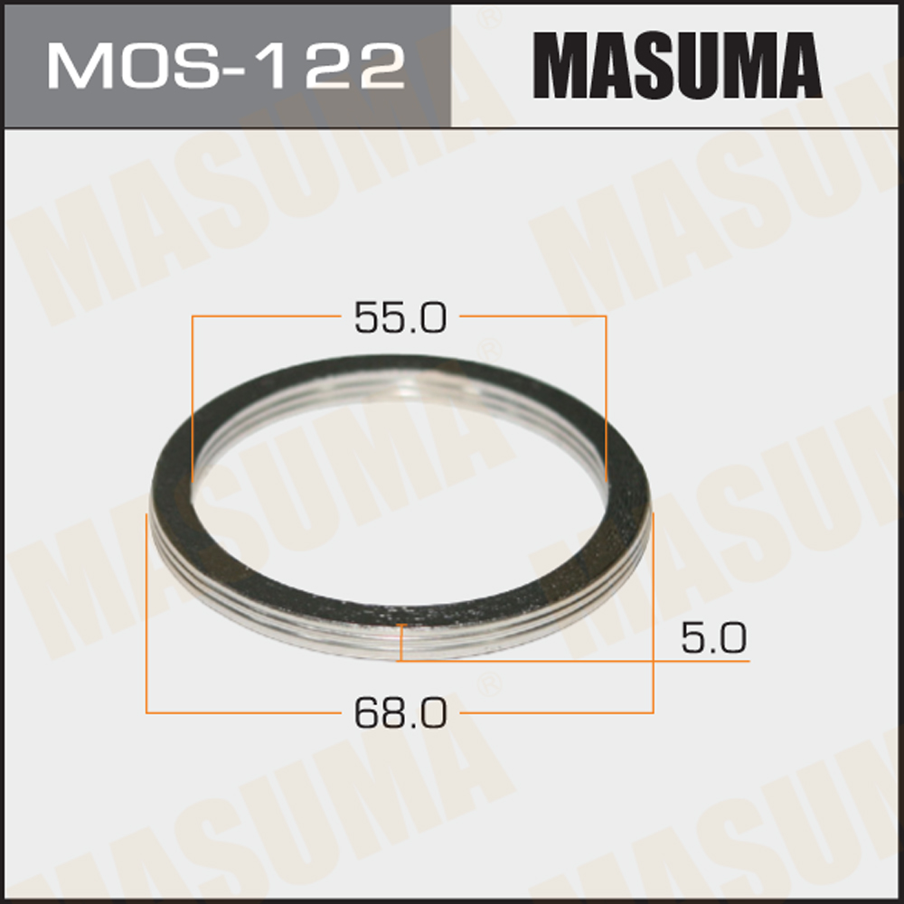 Кольцо монтажное уплотнительное выхлопной системы 55x68 - Masuma MOS-122