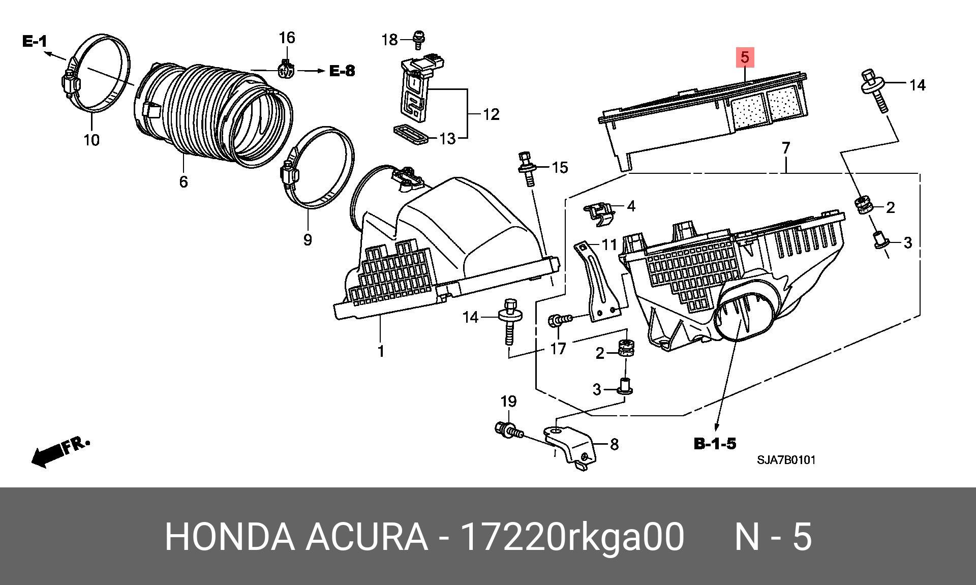 Фильтр воздушный - Honda 17220-RKG-A00