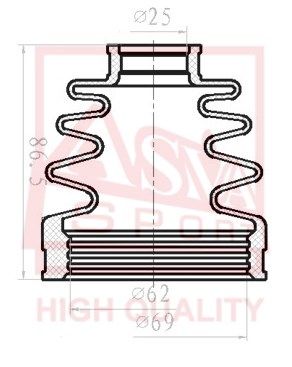 Пыльник шруса (комплект без смазки) перед зад Asva ASBT-INCY3