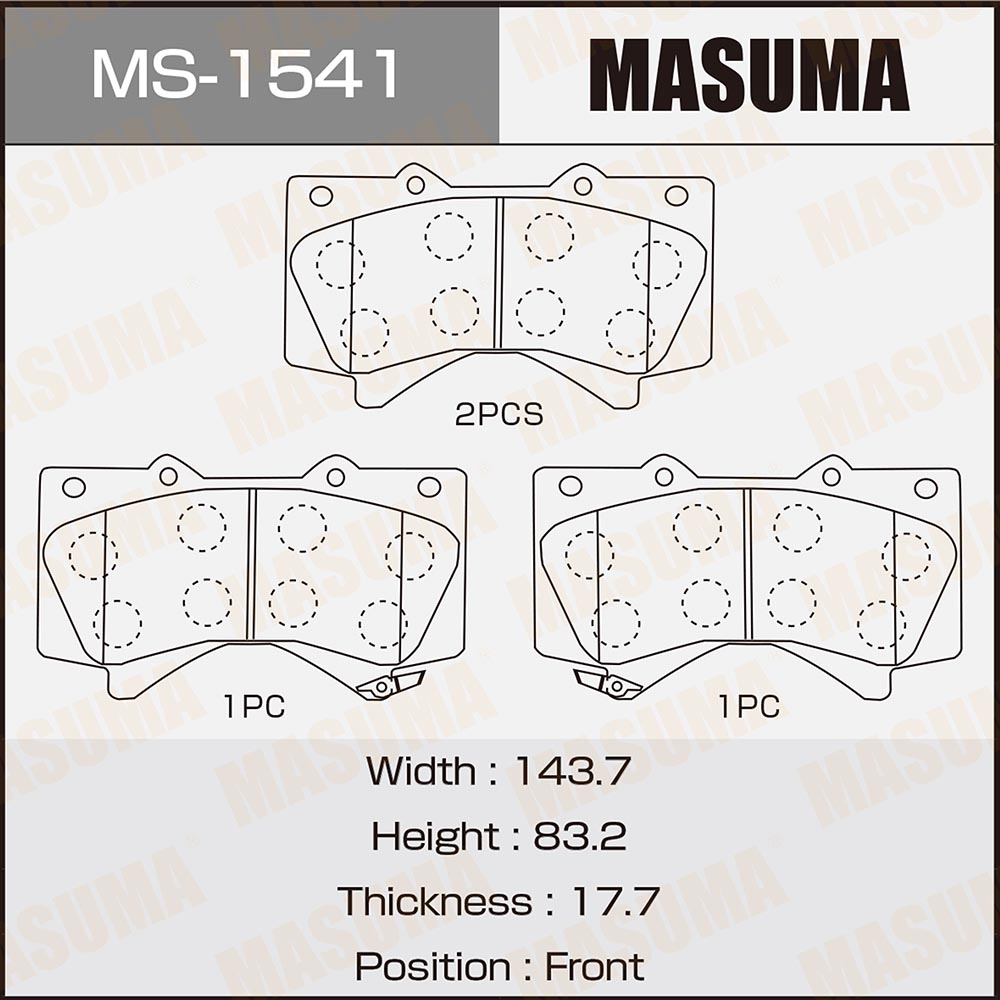 Колодки тормозные дисковые | перед | - Masuma MS-1541