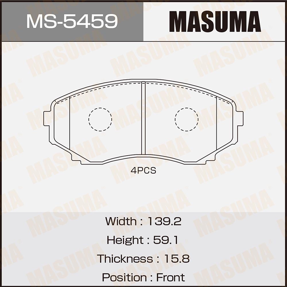 Колодки тормозные дисковые | перед | - Masuma MS-5459