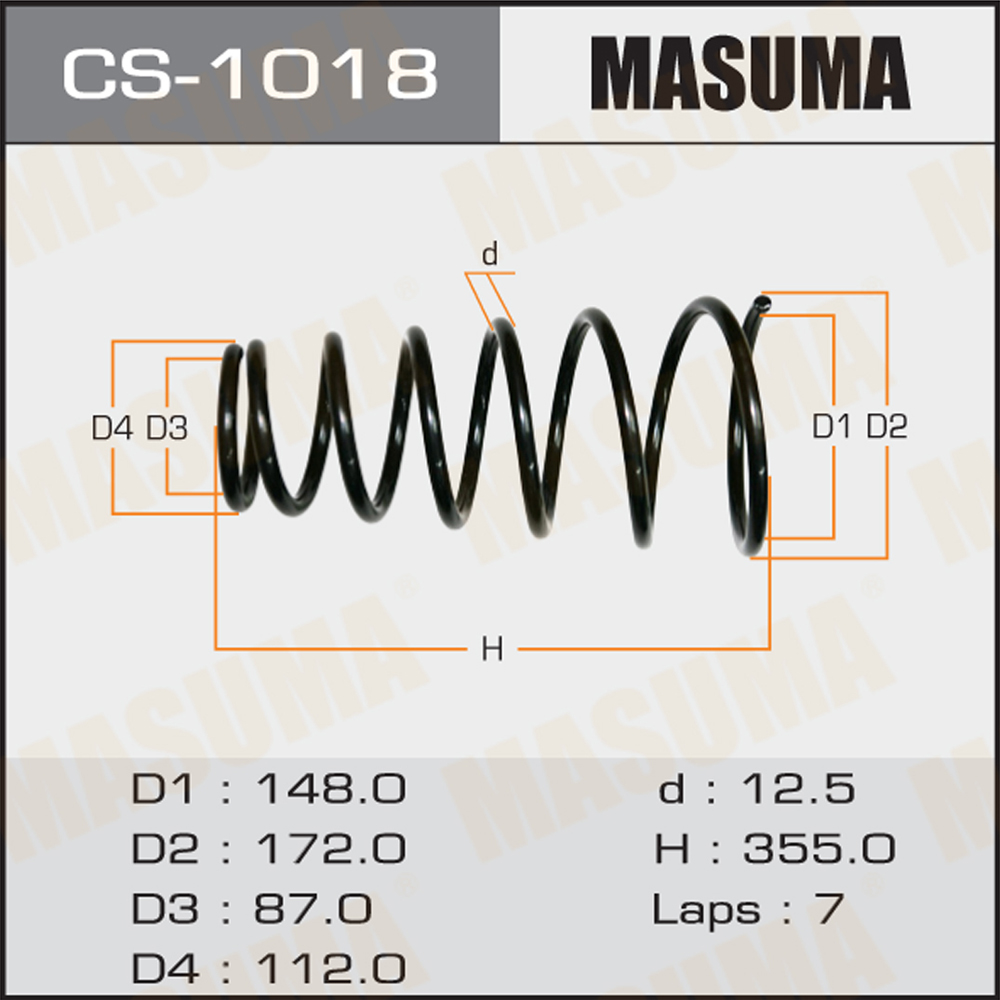 Пружина ходовой части задняя - Masuma CS-1018
