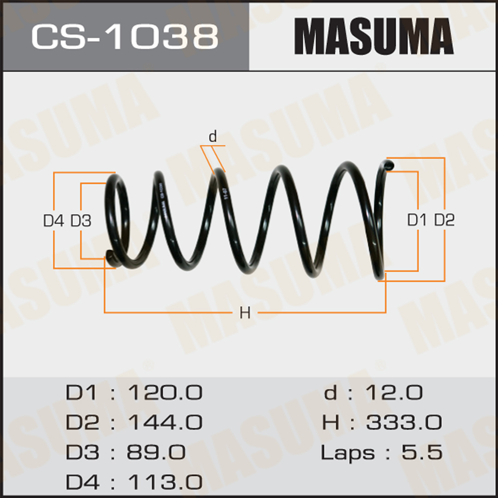Пружина ходовой части задняя - Masuma CS-1038