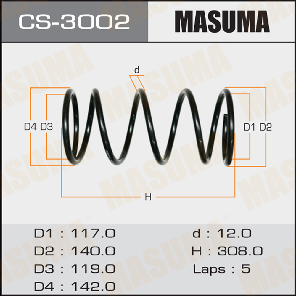 Пружина ходовой части задняя - Masuma CS-3002