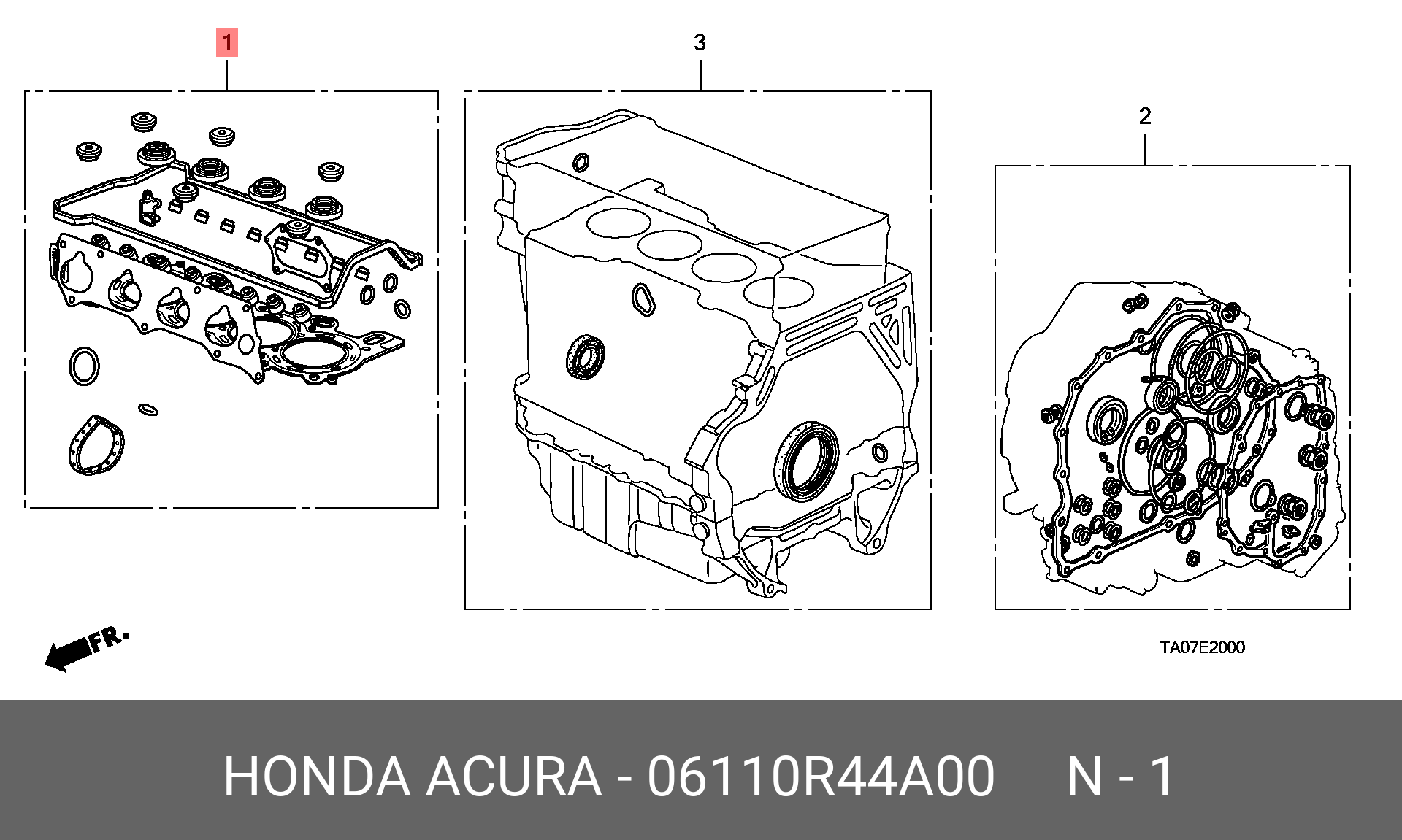 Комплект прокладок головки блока цилиндров - Honda 06110-R44-A00
