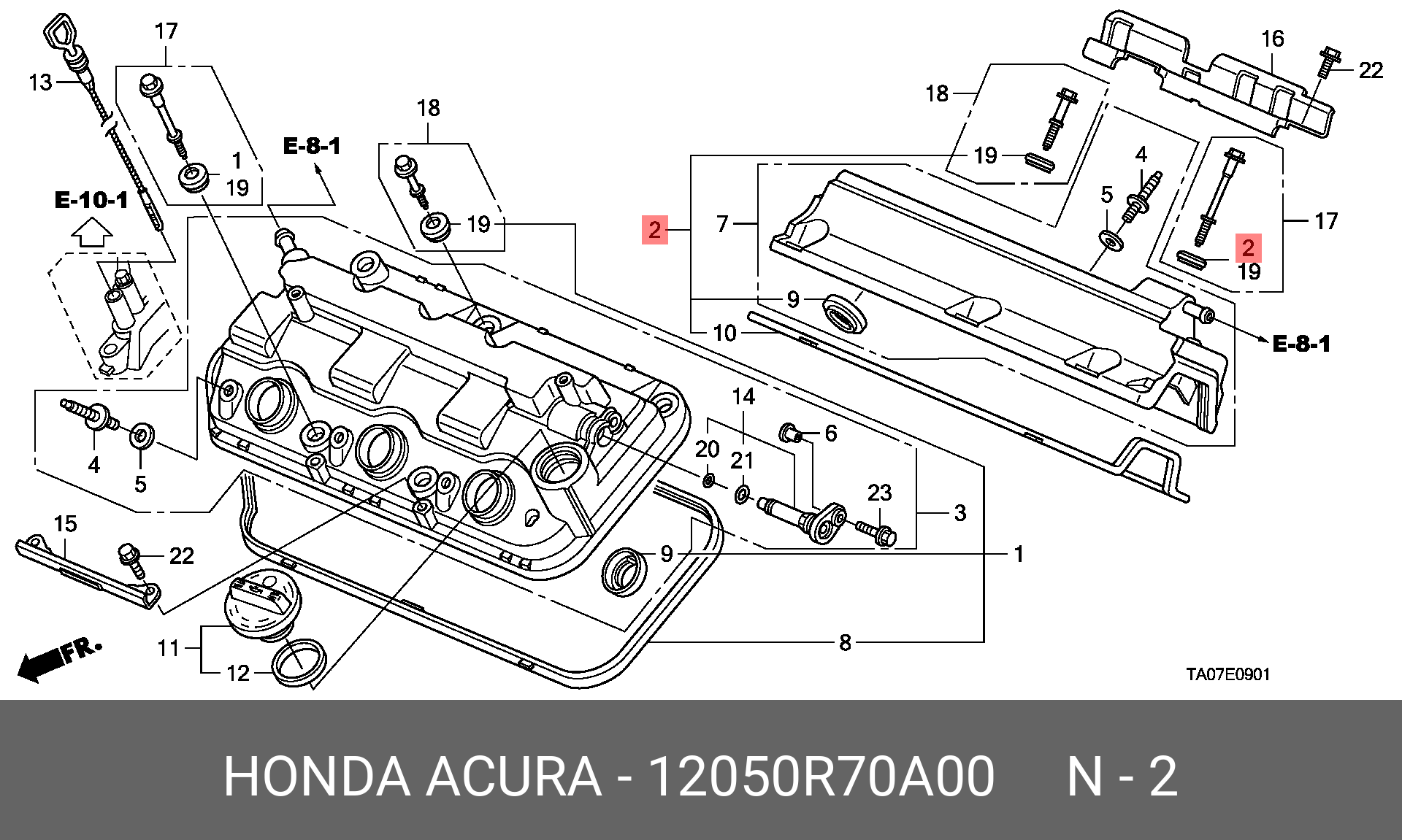 Прокладка крышки клапанов - Honda 12050-R70-A00