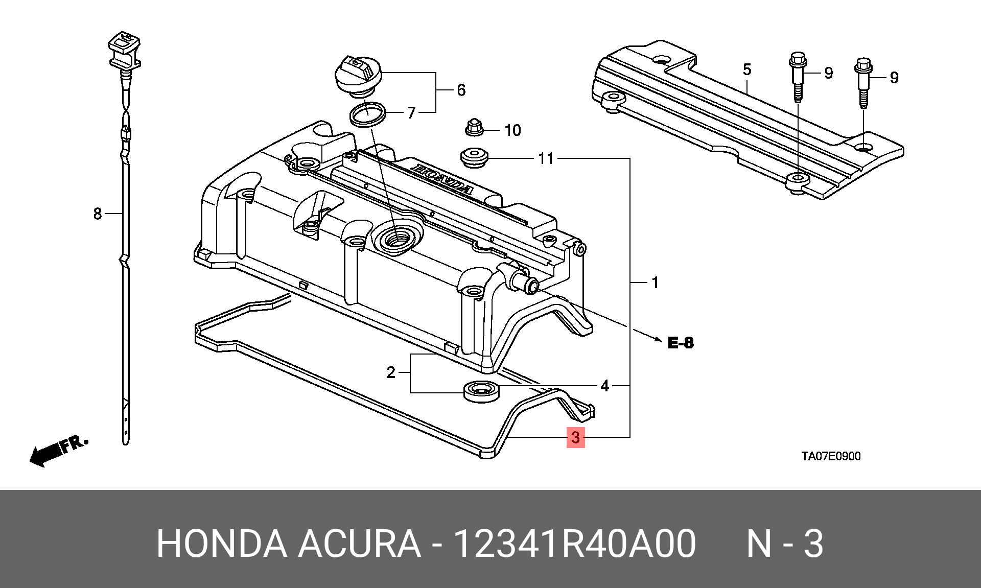 Прокладка крышки клапанов - Honda 12341-R40-A00