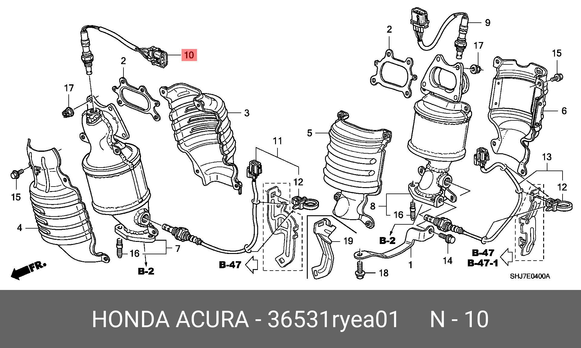 Датчик кислородный - Honda 36531-RYE-A01