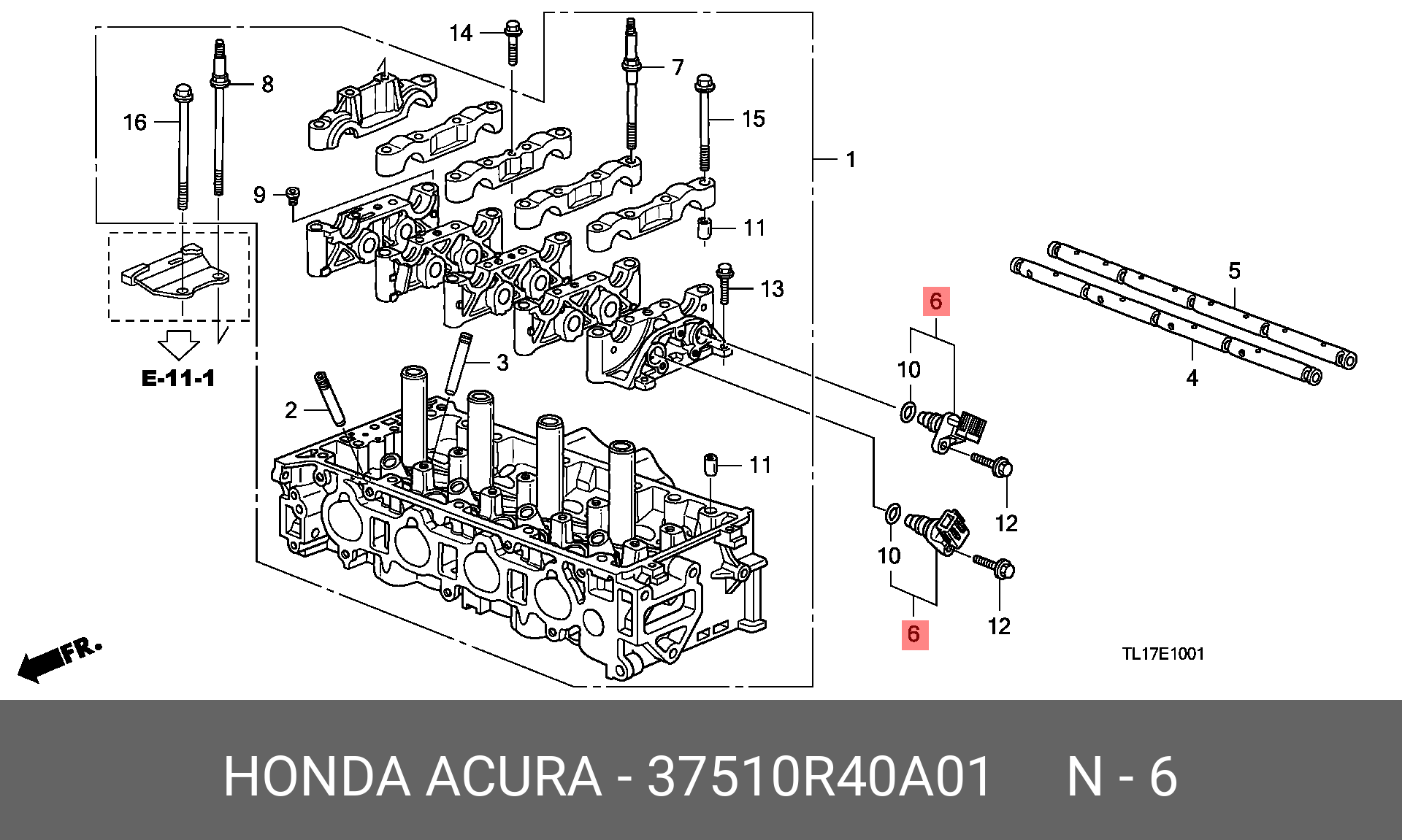 Датчик в сборе tdc - Honda 37510-R40-A01