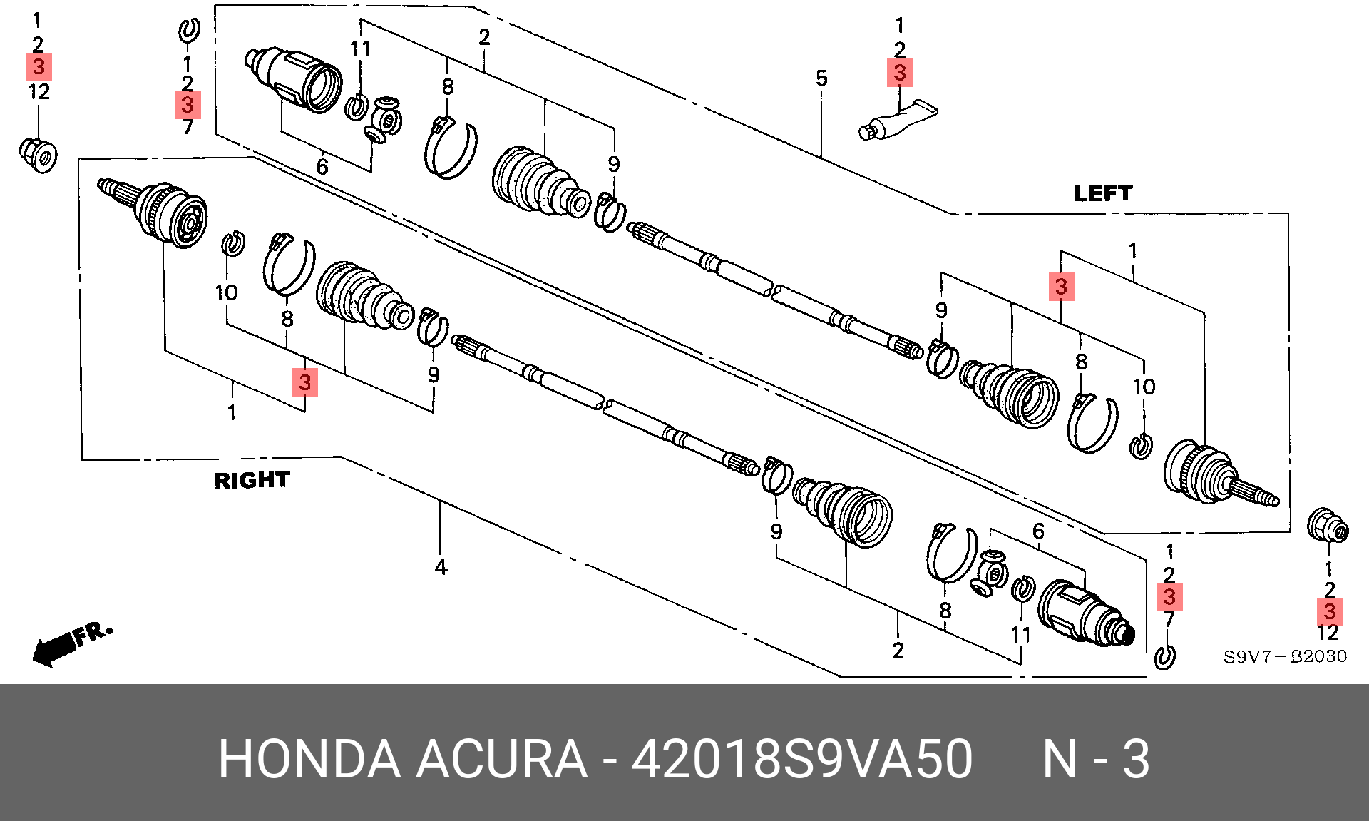 Пыльник шруса - Honda 42018-S9V-A50