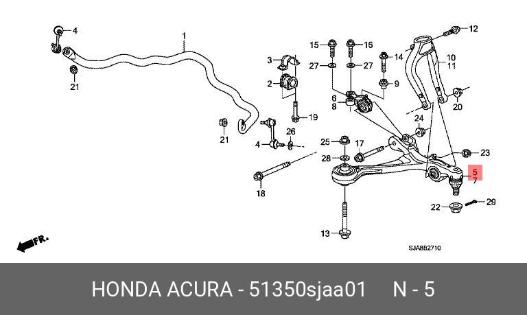 Рычаг подвески - Honda 51350-SJA-A01