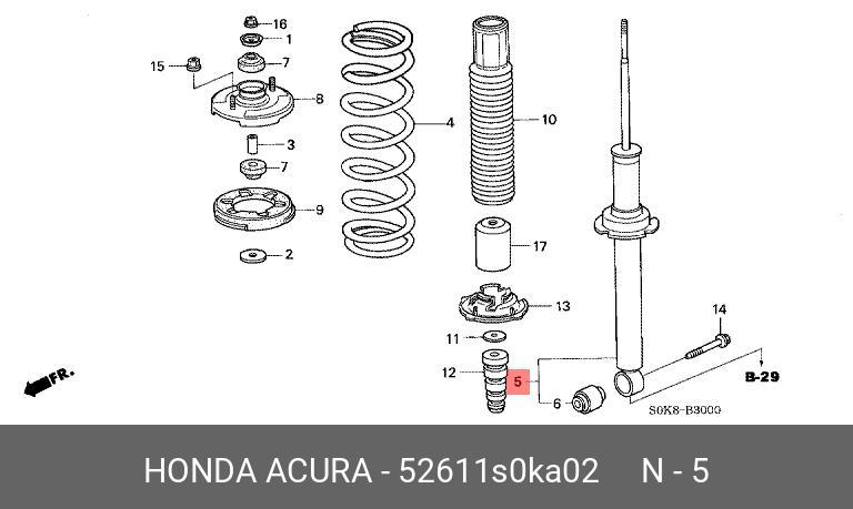 Амортизатор | зад | - Honda 52611-S0K-A02