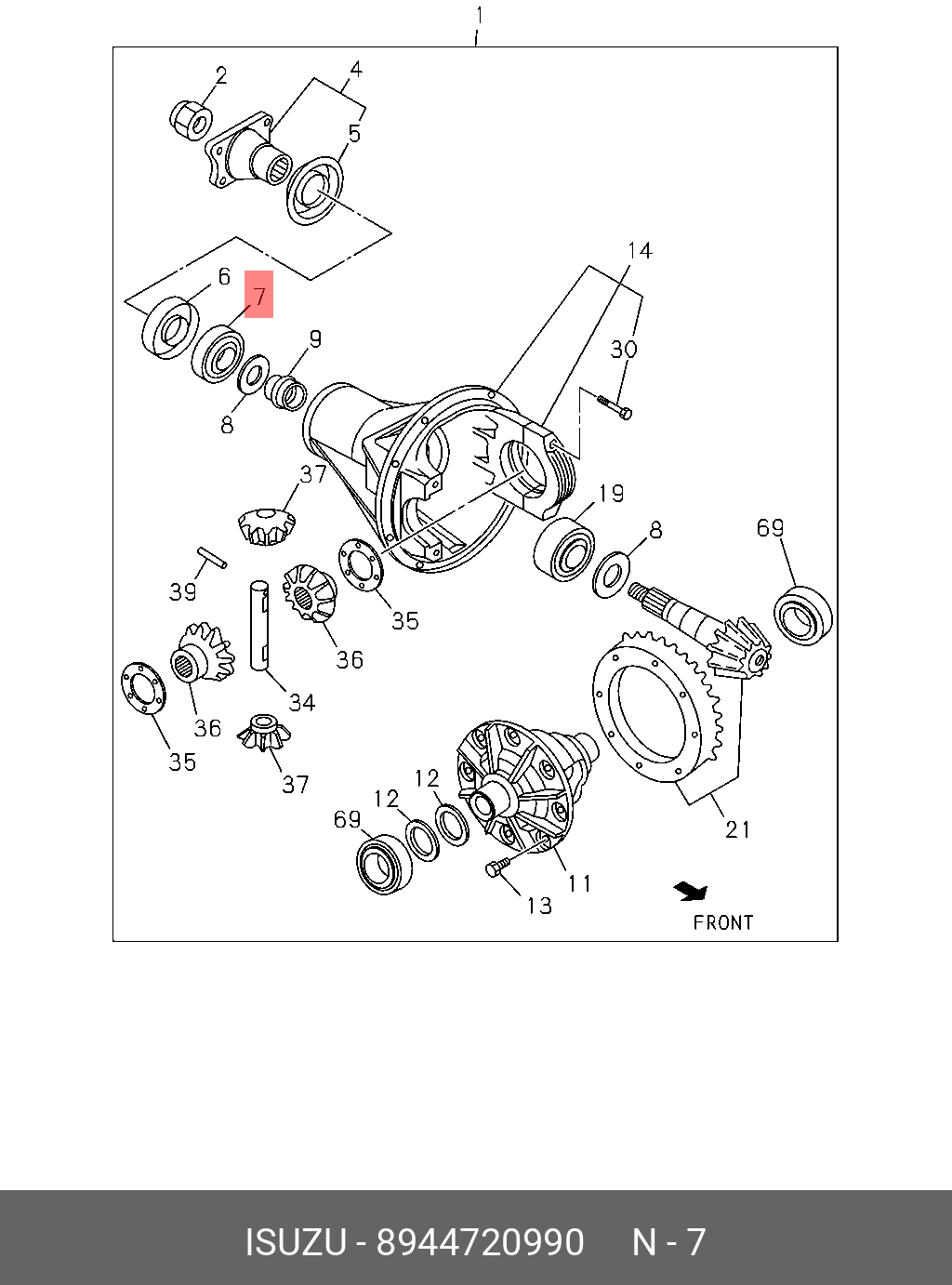 Подшипник ступицы колеса - Isuzu 8-94472-099-0