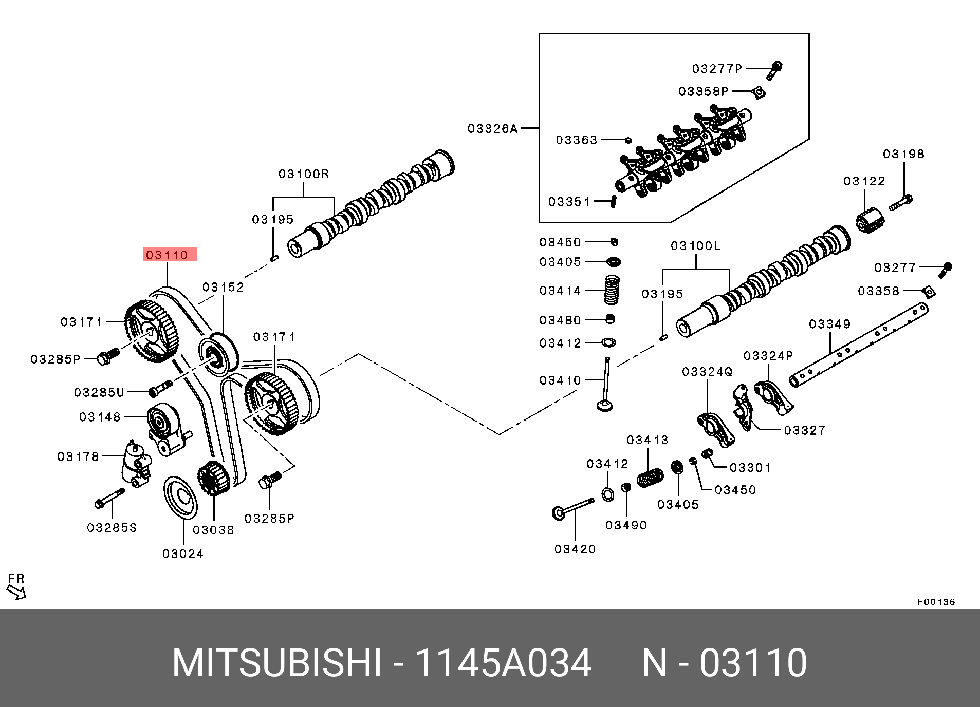 Ремень ГРМ - Mitsubishi 1145A034