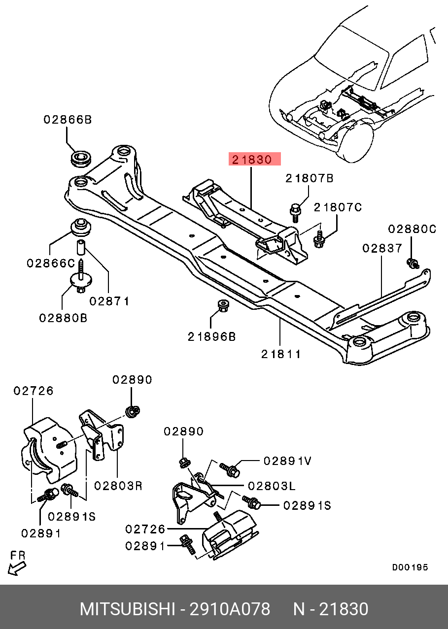 Подушка двигателя - Mitsubishi 2910A078