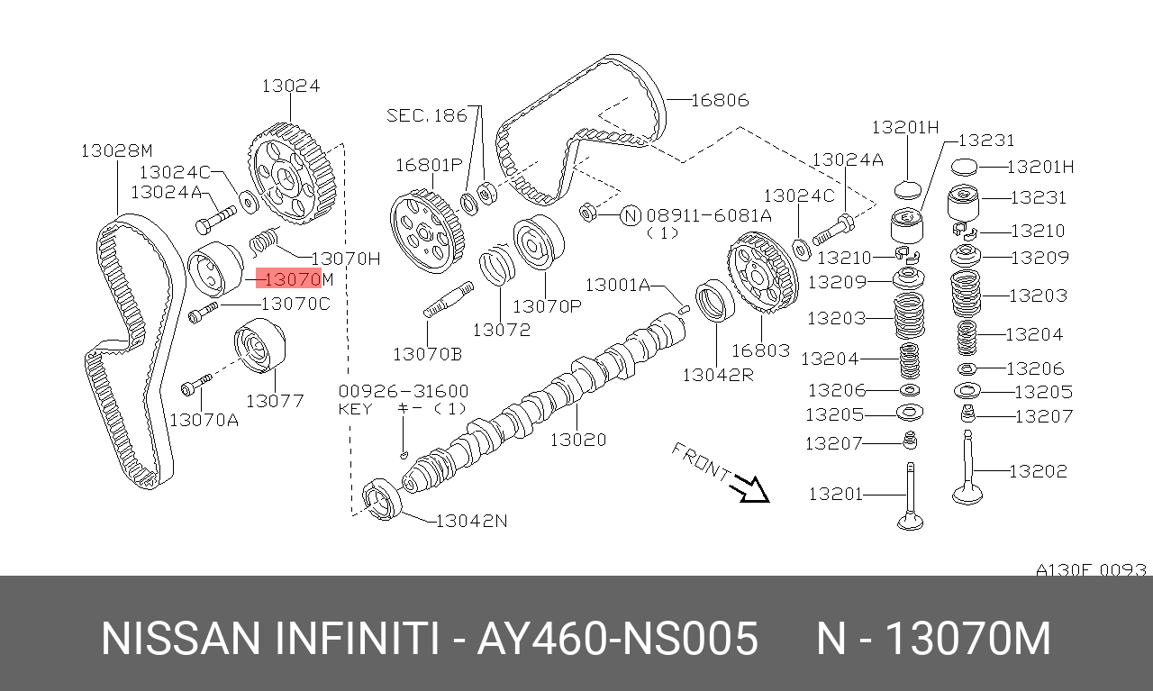 Натяжитель - Nissan AY460-NS005