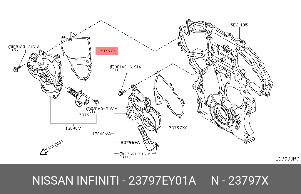 Прокладка крышки ГРМ - Nissan 23797-EY01A