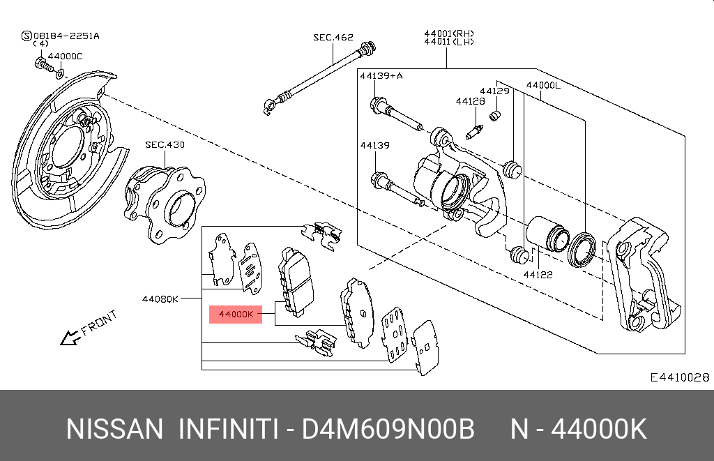 Колодки тормозные дисковые | зад | - Nissan D4M60-9N00B