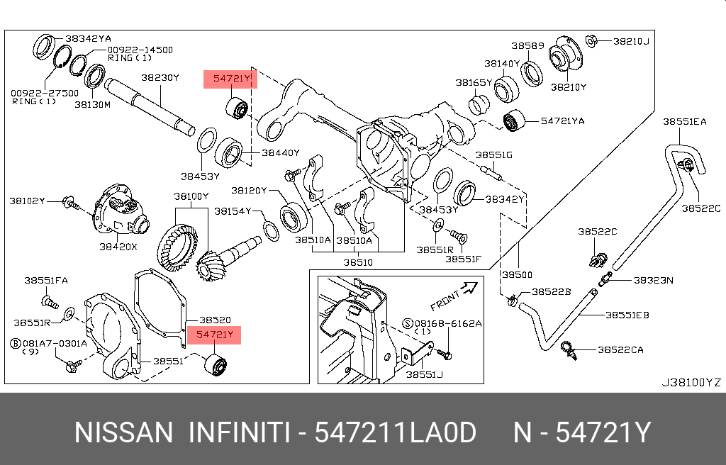 Сайлентблок дифференциала - Nissan 54721-1LA0D