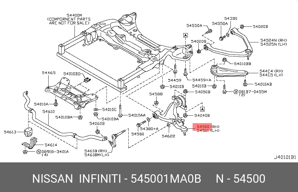 Рычаг y51 fr 2wd - Nissan 54500-1MA0B