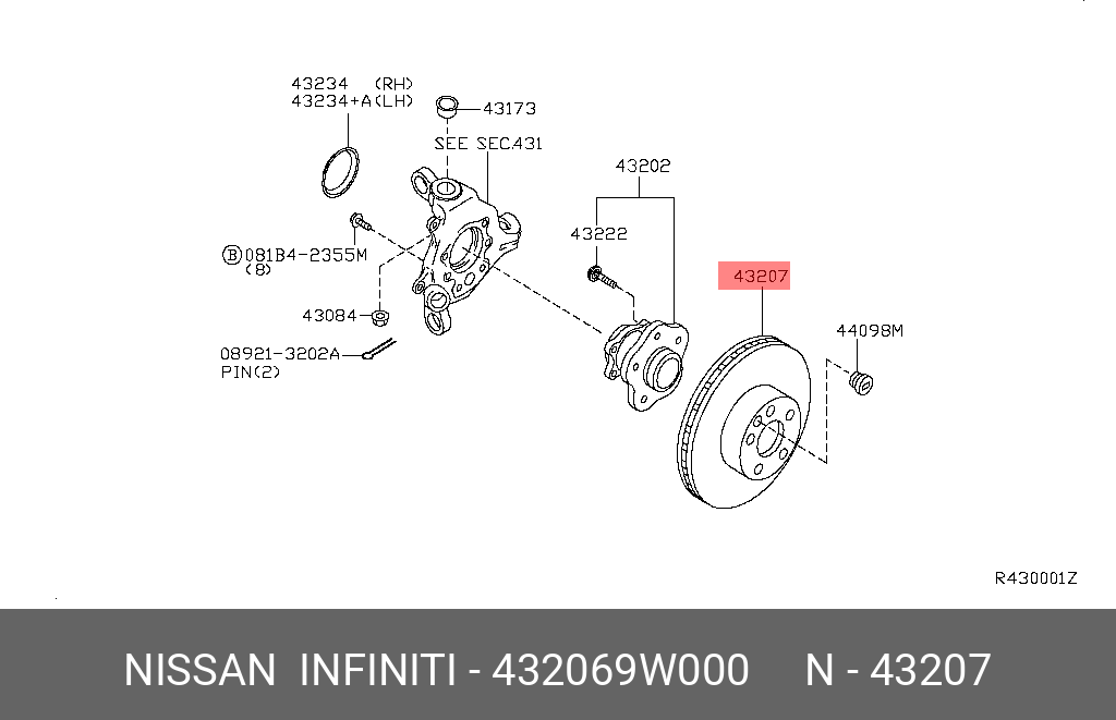 Диск тормозной | зад | - Nissan 43206-9W000
