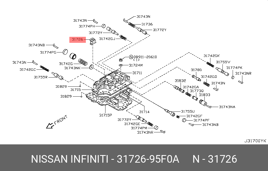 Фильтр масляный - Nissan 31726-95F0A