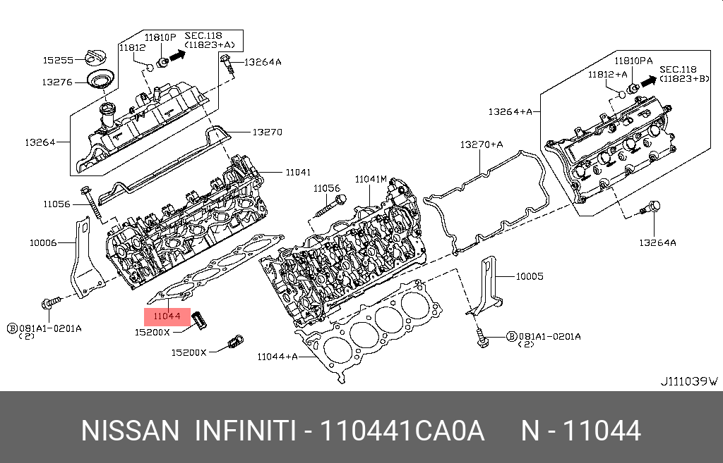 Прокладка головки блока цилиндров - Nissan 11044-1CA0A