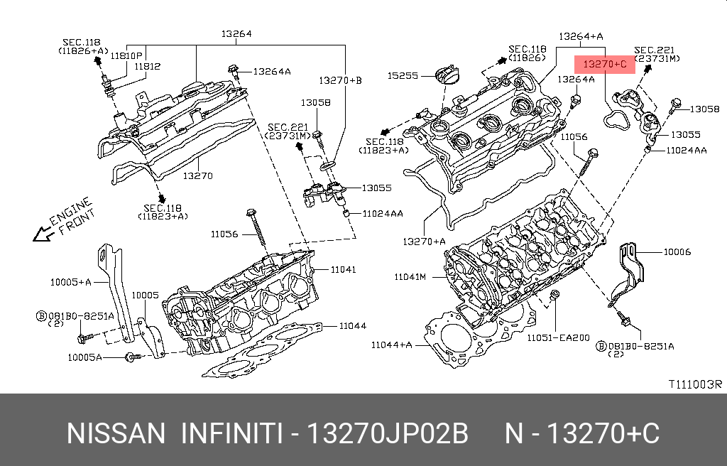 Прокладка клап.крышки - Nissan 13270-JP02B