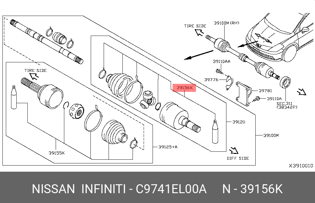 Пыльник ШРУСа - Nissan C9741-EL00A
