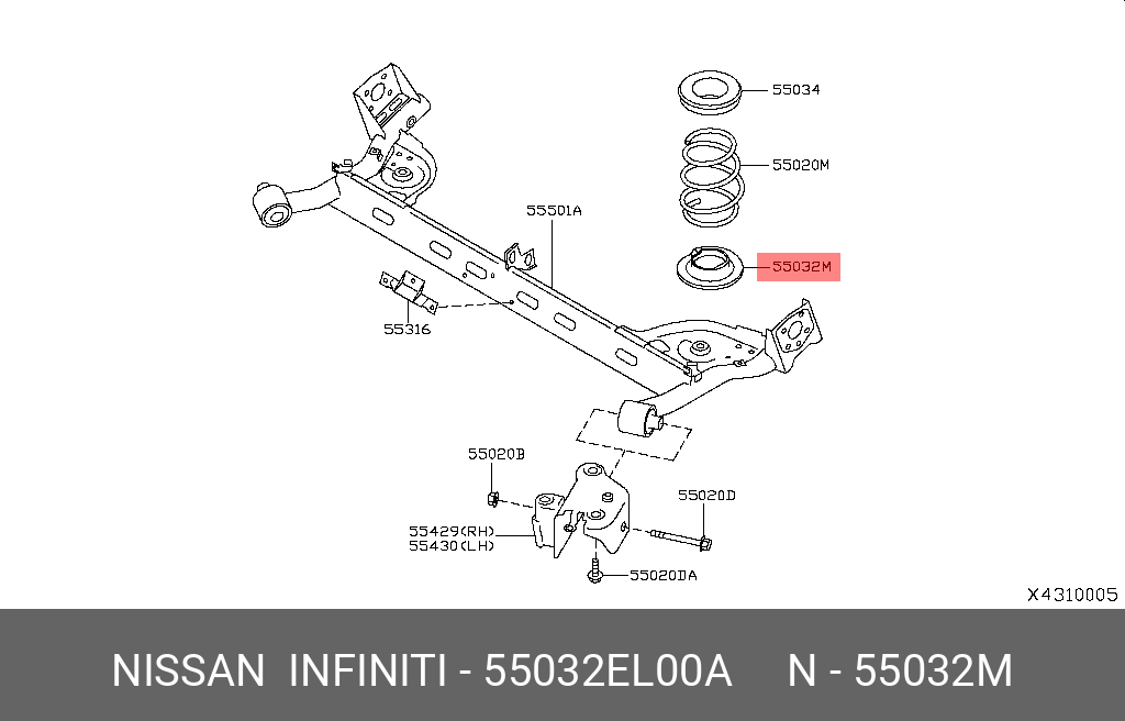 Прокладка головки блока - Nissan 55032-EL00A