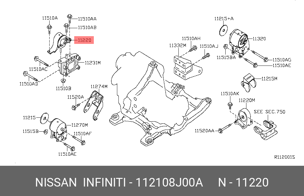 Изолятор | прав | - Nissan 11210-8J00A