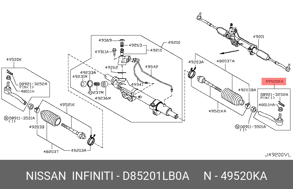 Наконечник рулевой тяги | лев | - Nissan D8520-1LB0A