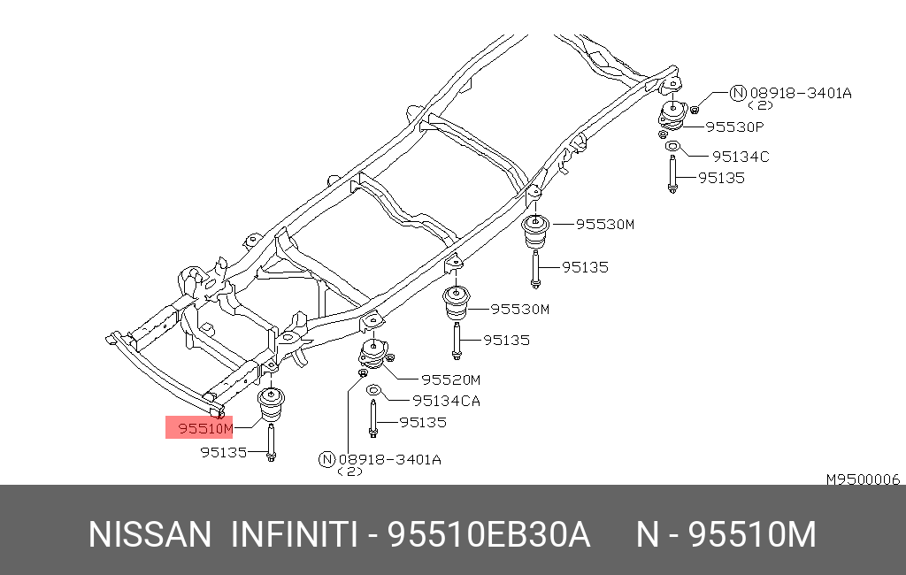Изолятор - Nissan 95510-EB30A