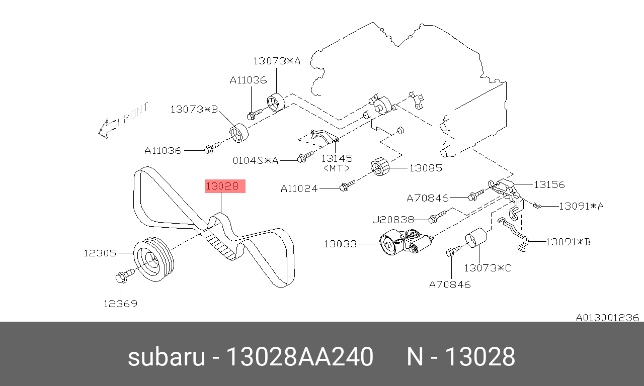 Ремень ГРМ - Subaru 13028-AA240