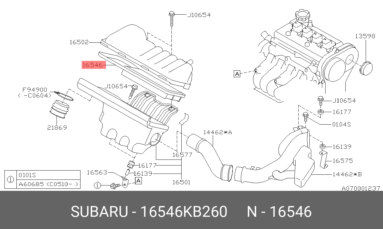 Фильтр воздушный - Subaru 16546-KB260