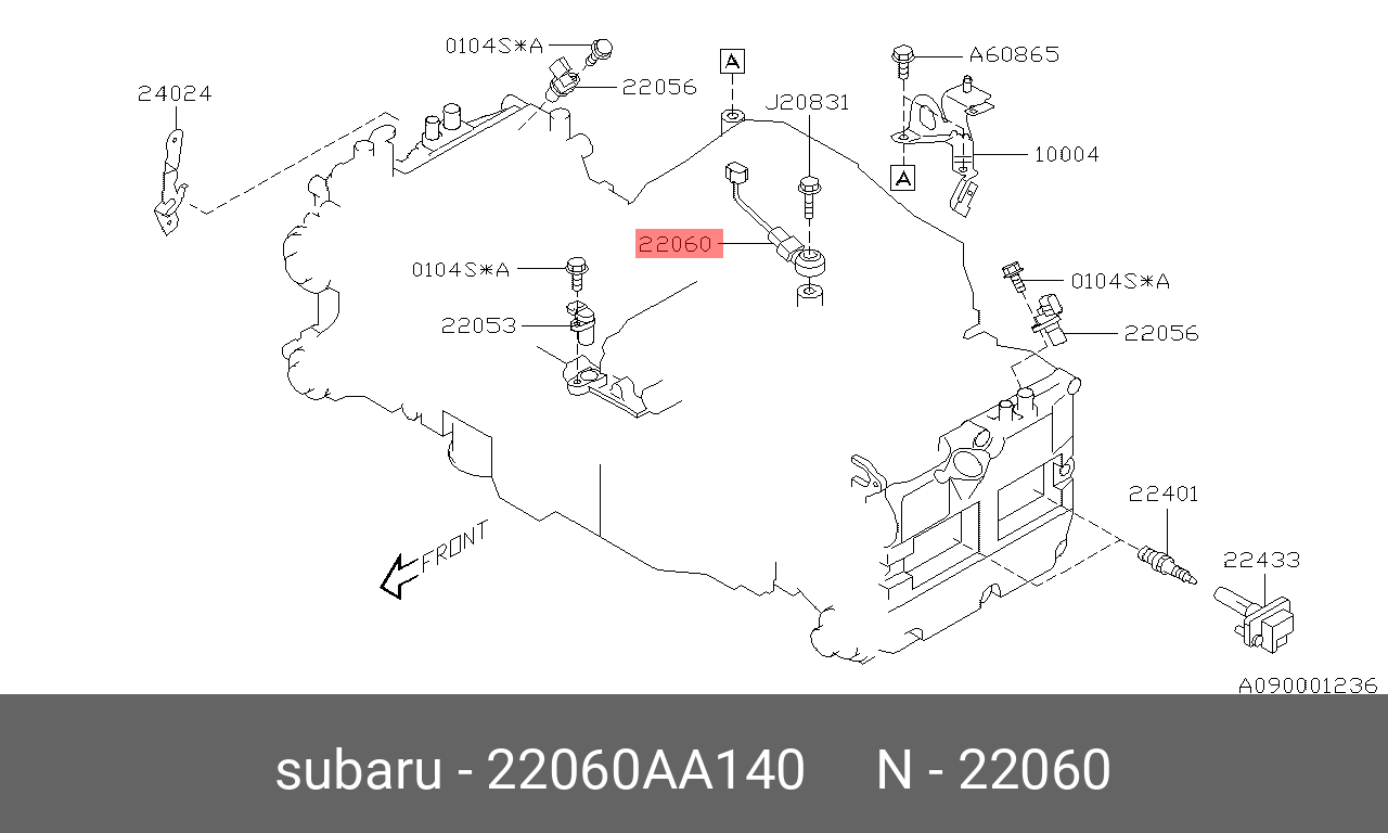 Датчик детонации - Subaru 22060-AA140