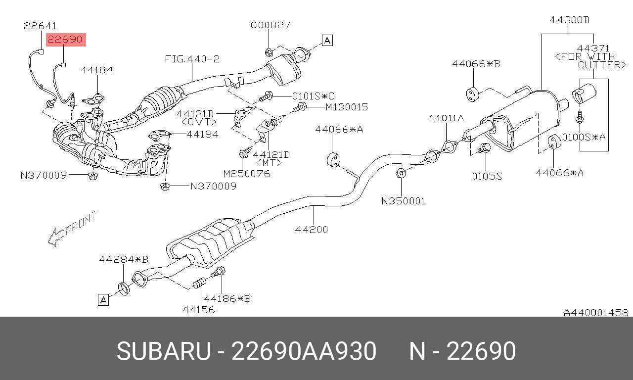 Датчик кислородный  - Subaru 22690-AA930