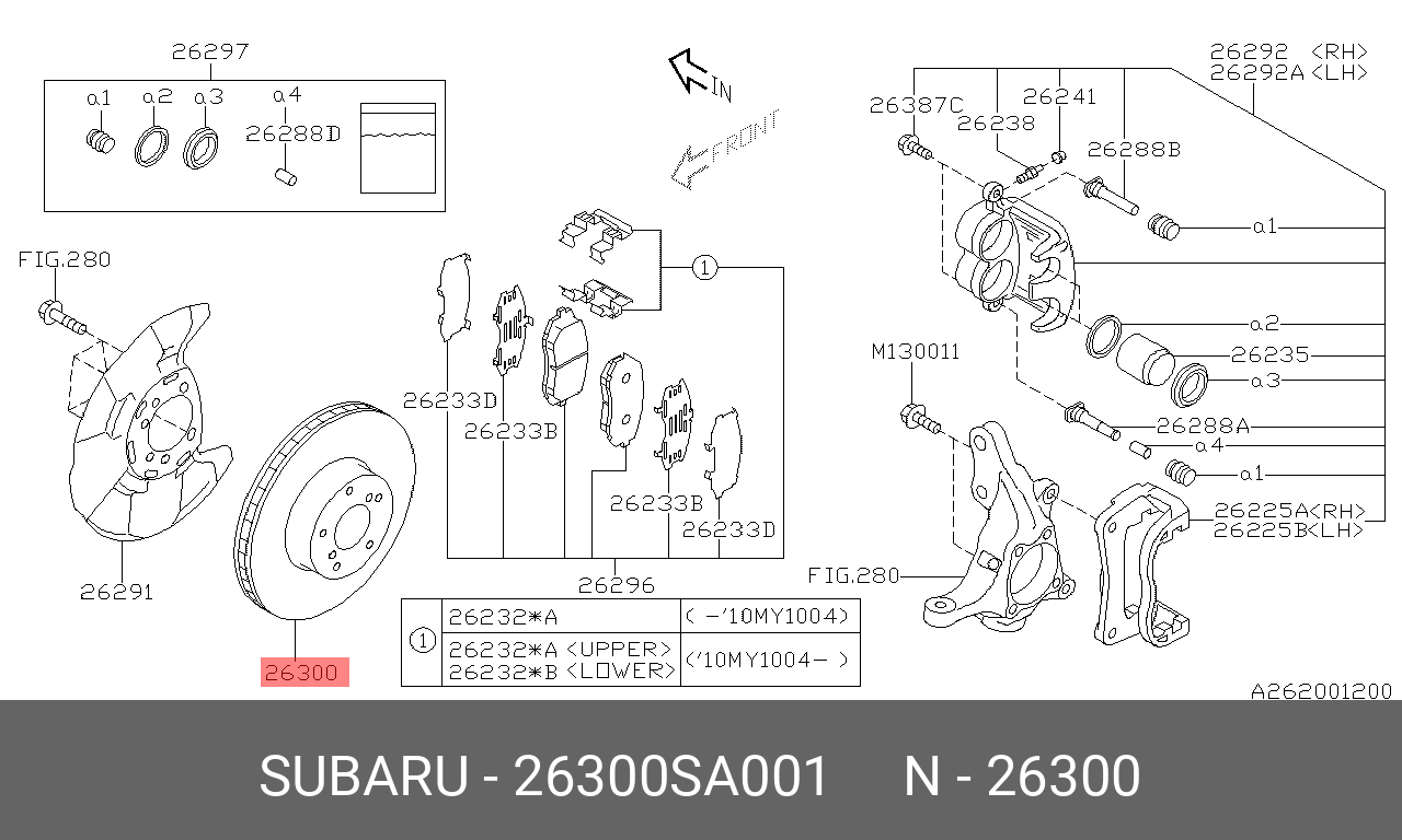 Диск тормозной | перед | - Subaru 26300-SA001