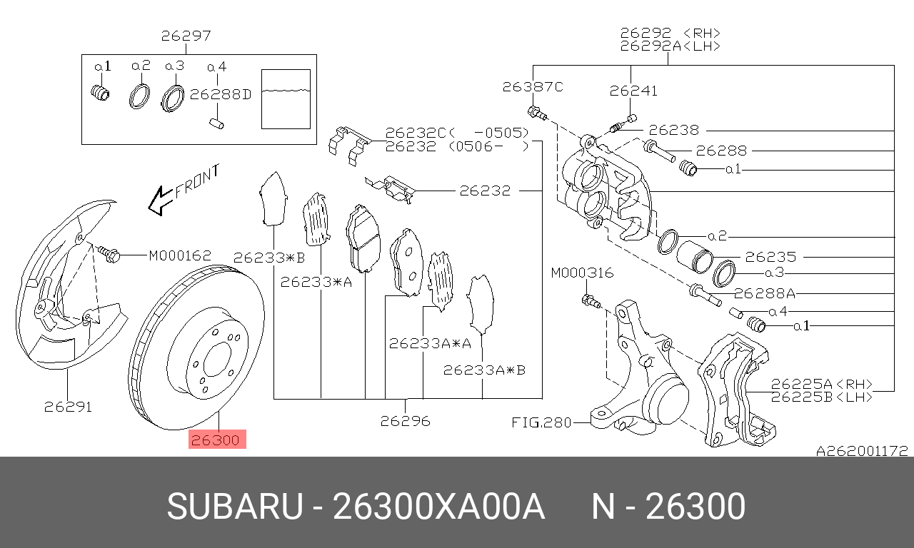 Диск тормозной | перед | - Subaru 26300-XA00A