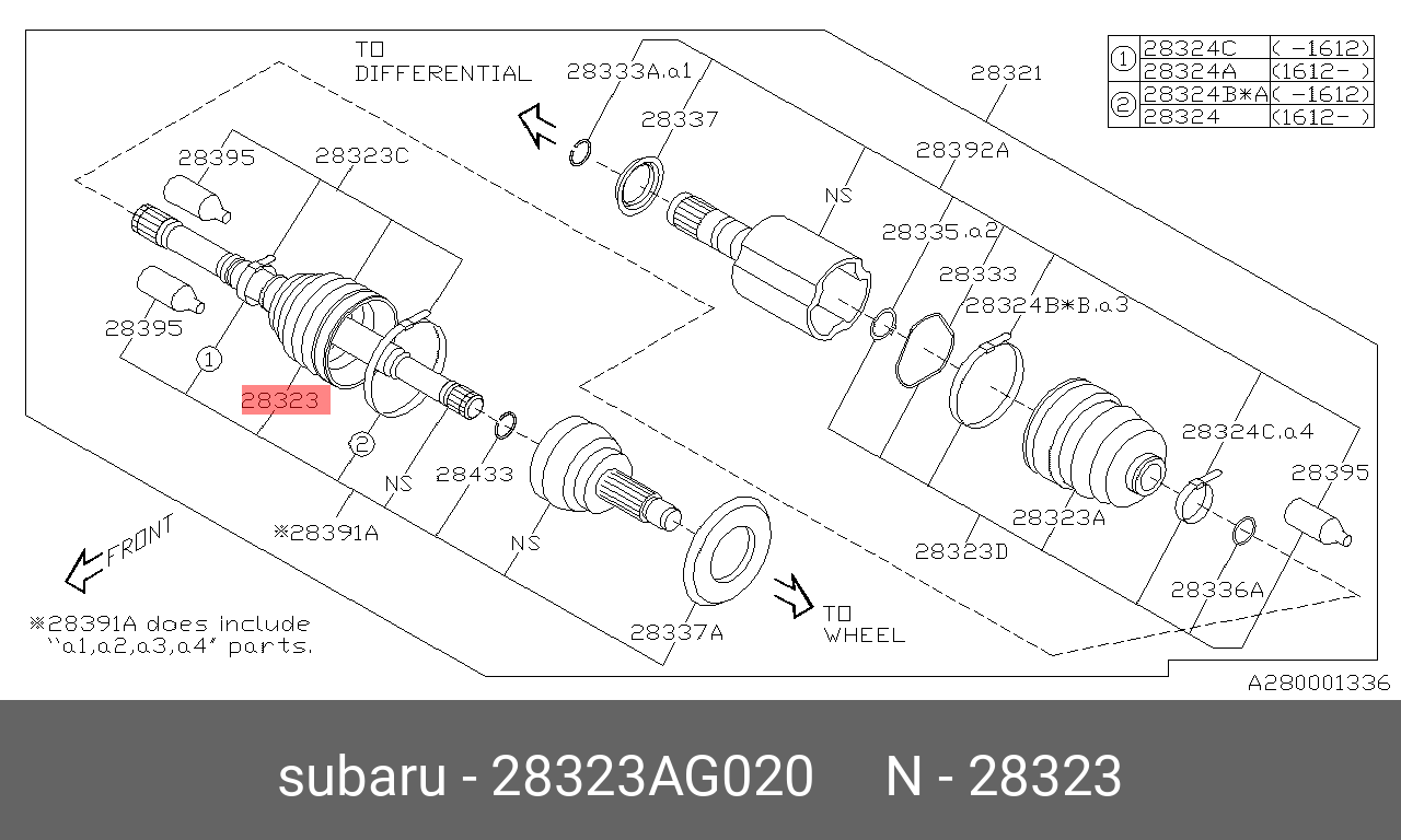Пыльник ШРУСа - Subaru 28323AG020