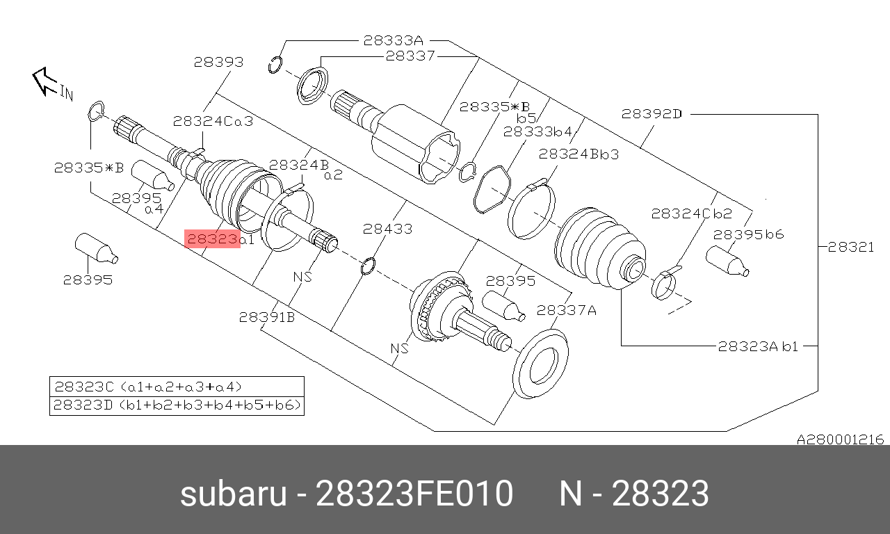 Пыльник наружного шруса   boot f bj92 - Subaru 28323-FE010