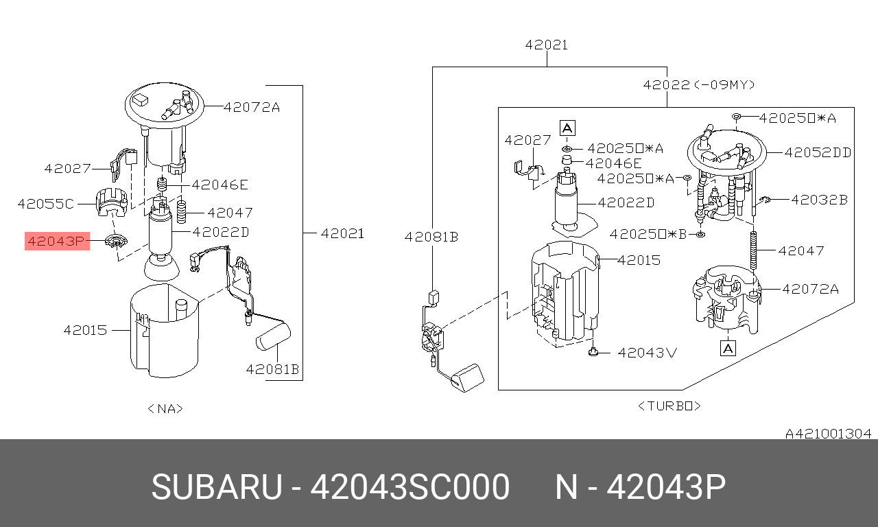 Опора шаровая - Subaru 42043-SC000