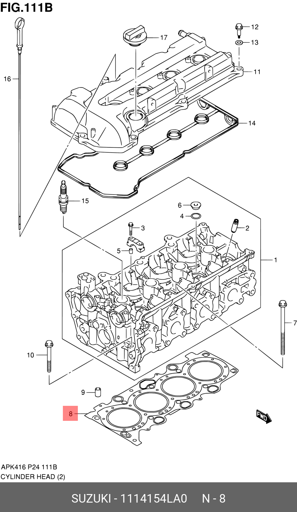 Прокладка гбц - Suzuki 11141-54LA0