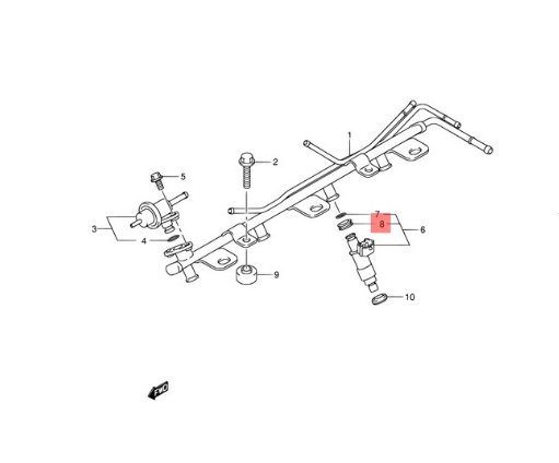 Кольцо топливной форсунки уплотнительное ( 1572009300000 ) Suzuki 15720-09300