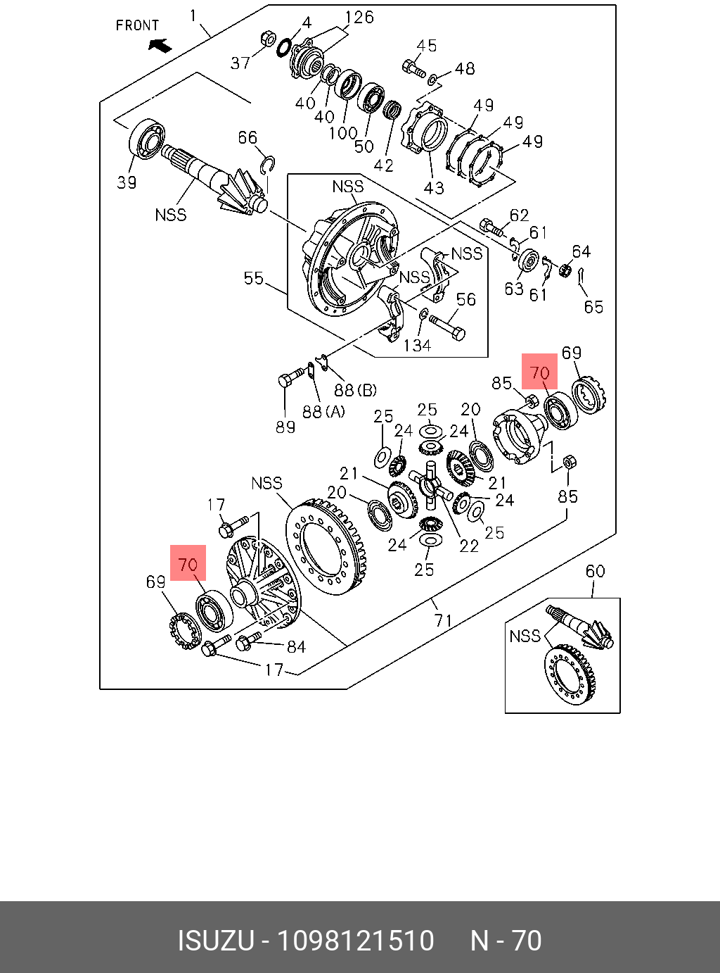 Подшипник ступицы колеса - Isuzu 1-09812-151-0