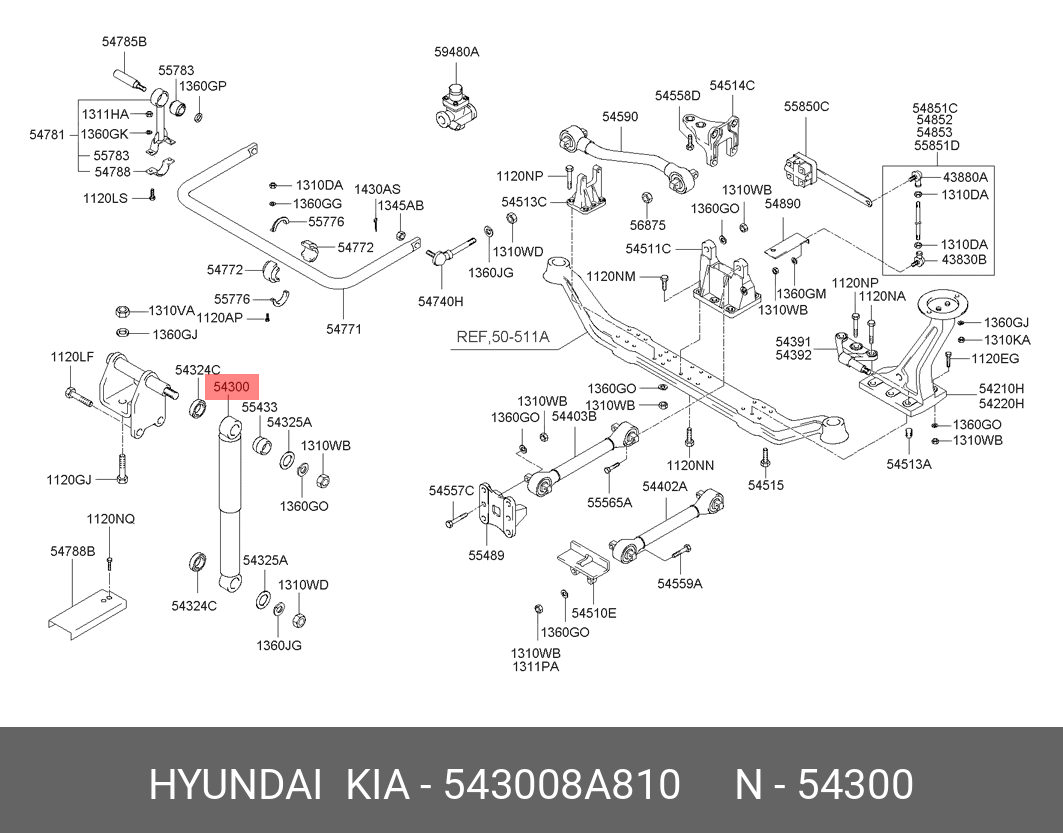 Амортизатор | перед | - Hyundai/Kia 54300-8A810