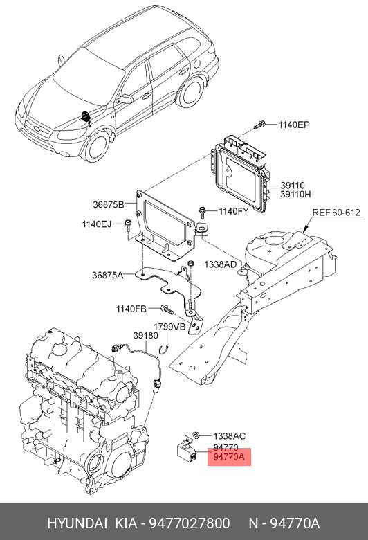 Датчик давления масла двигателя - Hyundai/Kia 94770-27800