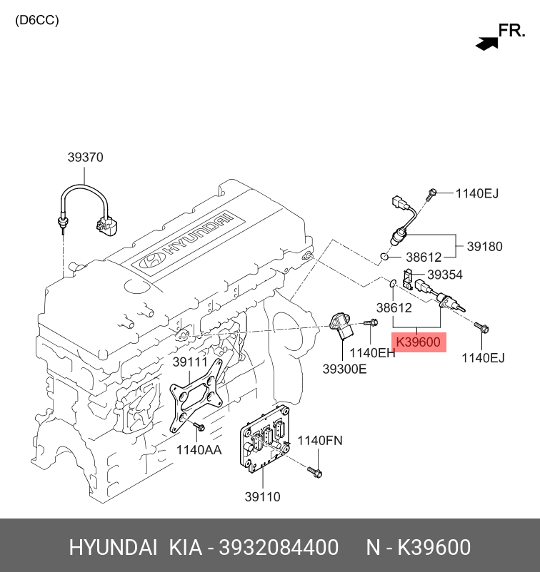 Датчик положения коленчатого вала - Hyundai/Kia 39320-84400