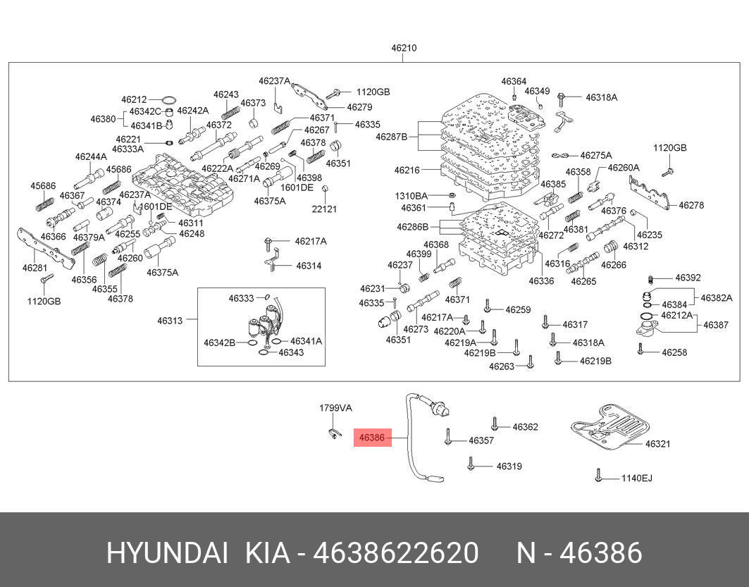 Датчик температуры головки цилиндра - Hyundai/Kia 46386-22620
